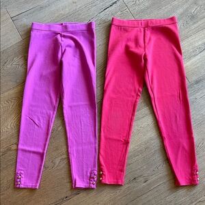 Janie & Jack Kids Stretch Leggings - Pink & Coral